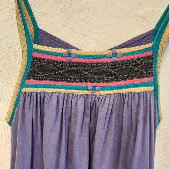 RARE Vintage 1970s S. Kumar Indian Cotton Smock Sun Dress XS/S - Picture 12 of 13